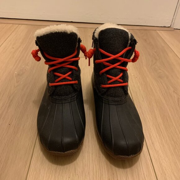 Sperry for J.Crew Shearwater flannel boots with red laces - Picture 1 of 4